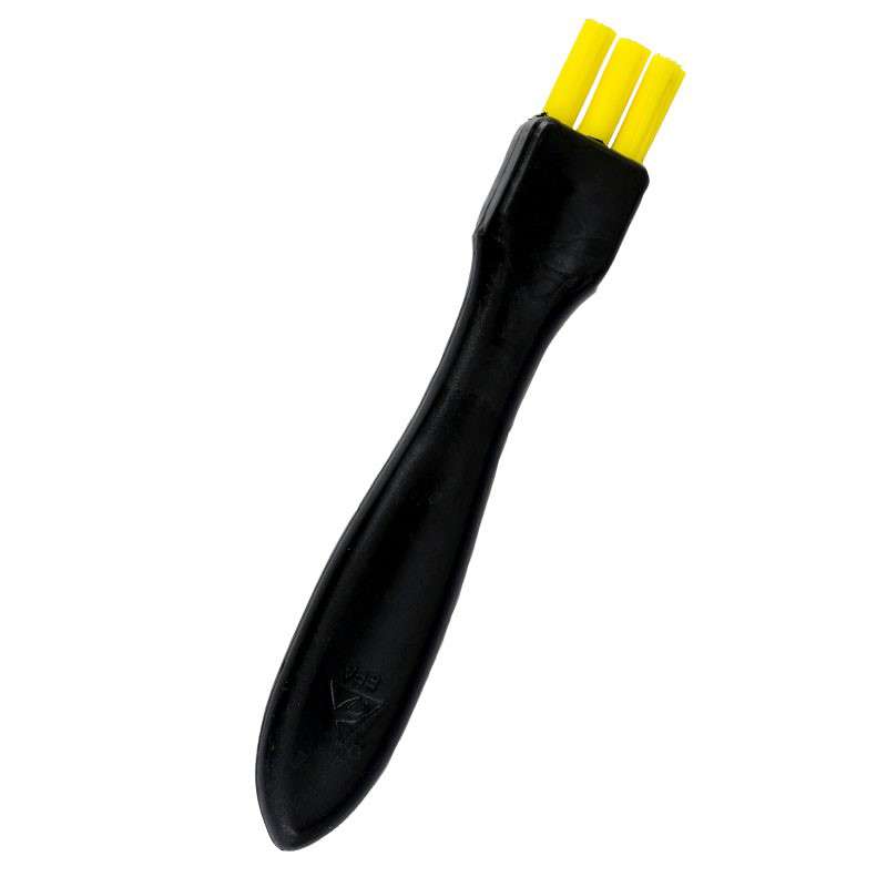 ESD Brush, Dissipative, Flat Handle, Yellow Nylon Hard Bristles, 3/4 Inch